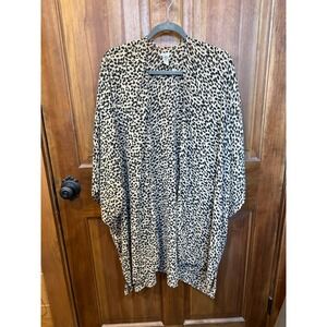 Aerie Leopard Print Kimono Cardigan One Size Open Front Lightweight